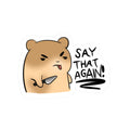 Angry Hamster 'Say That Again' Kiss-Cut Sticker