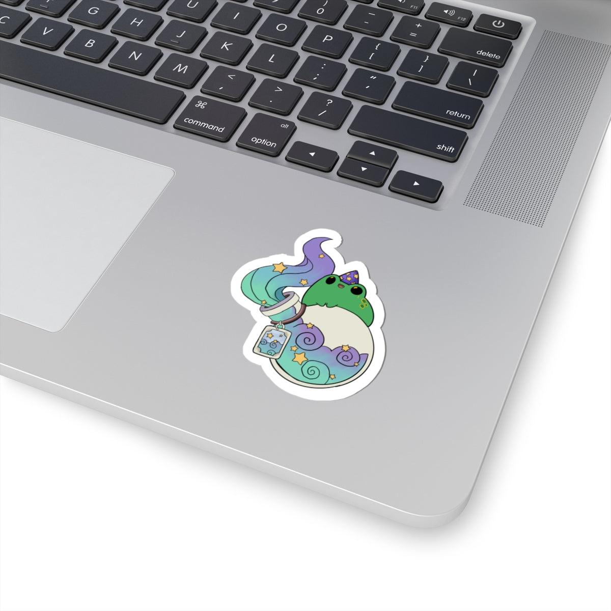 Magical Frog Potion Kiss-Cut Sticker — Cute Pastel Witchy Laptop Decal