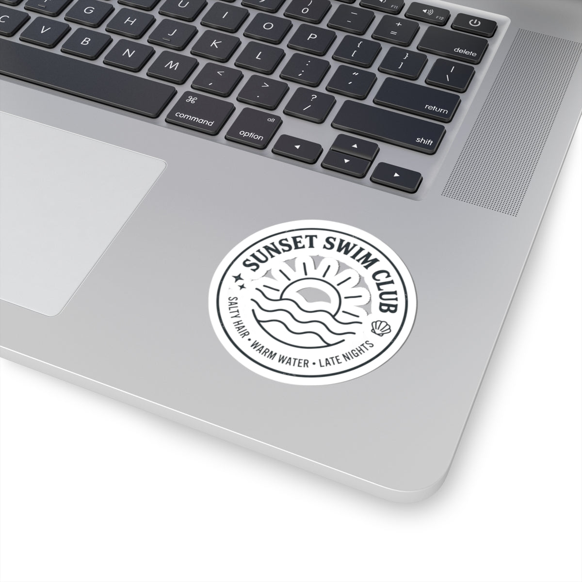 Sunset Swim Club Sticker | Summer Aesthetic, Retro Beach Badge