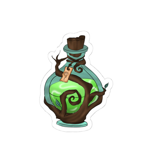 Green Potion Bottle sticker | Kiss-cut vinyl sticker, witchy apothecary design