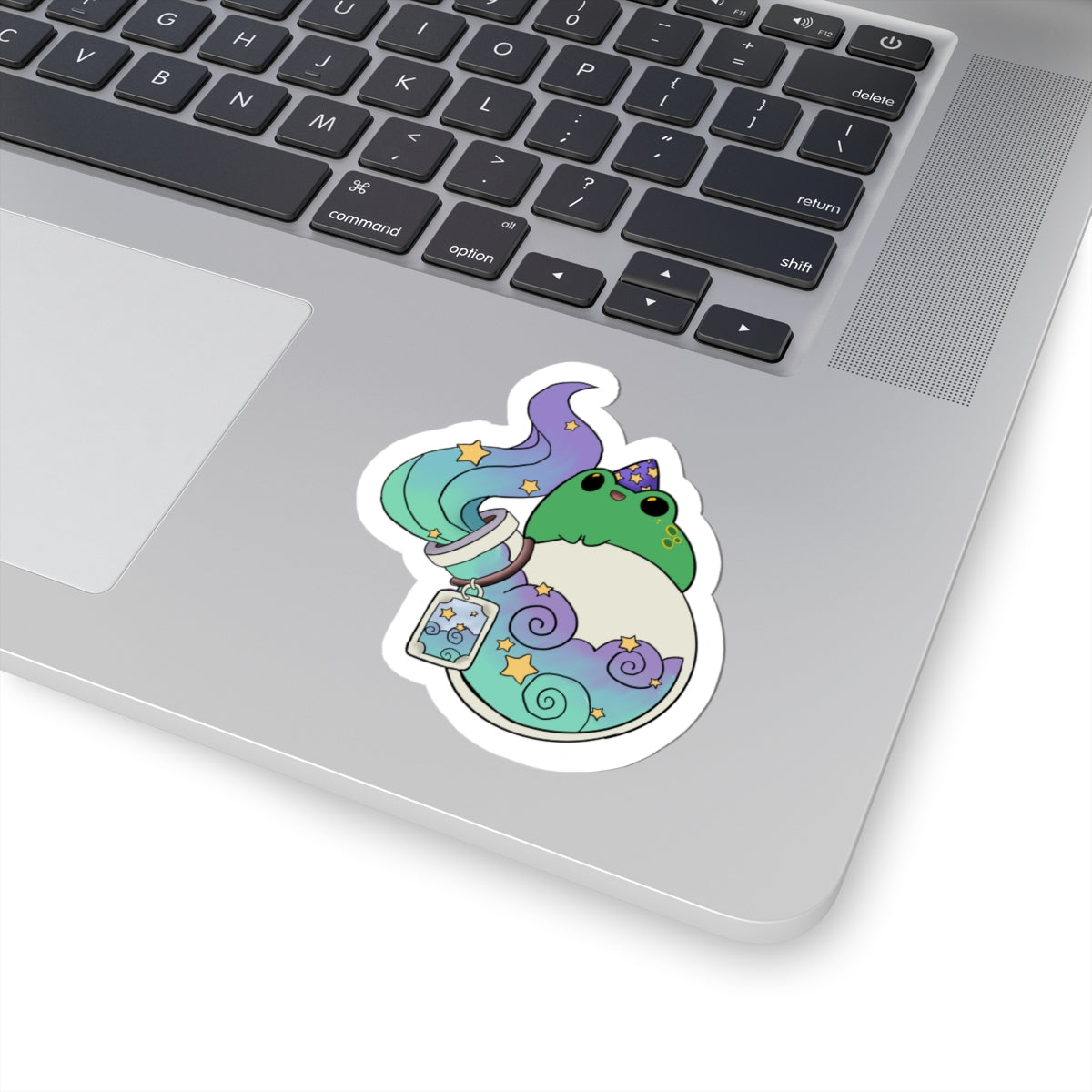 Magical Frog Potion Kiss-Cut Sticker — Cute Pastel Witchy Laptop Decal