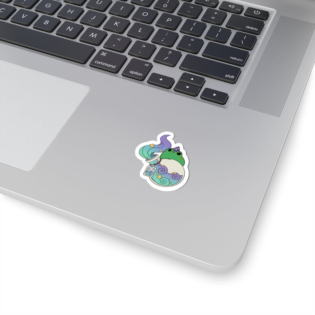 Magical Frog Potion Kiss-Cut Sticker — Cute Pastel Witchy Laptop Decal