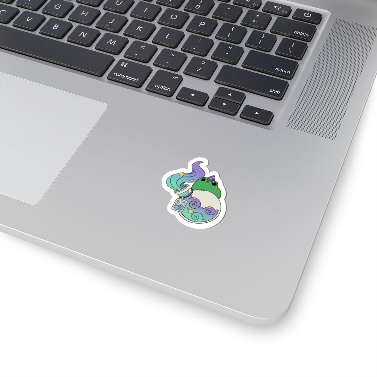 Magical Frog Potion Kiss-Cut Sticker — Cute Pastel Witchy Laptop Decal