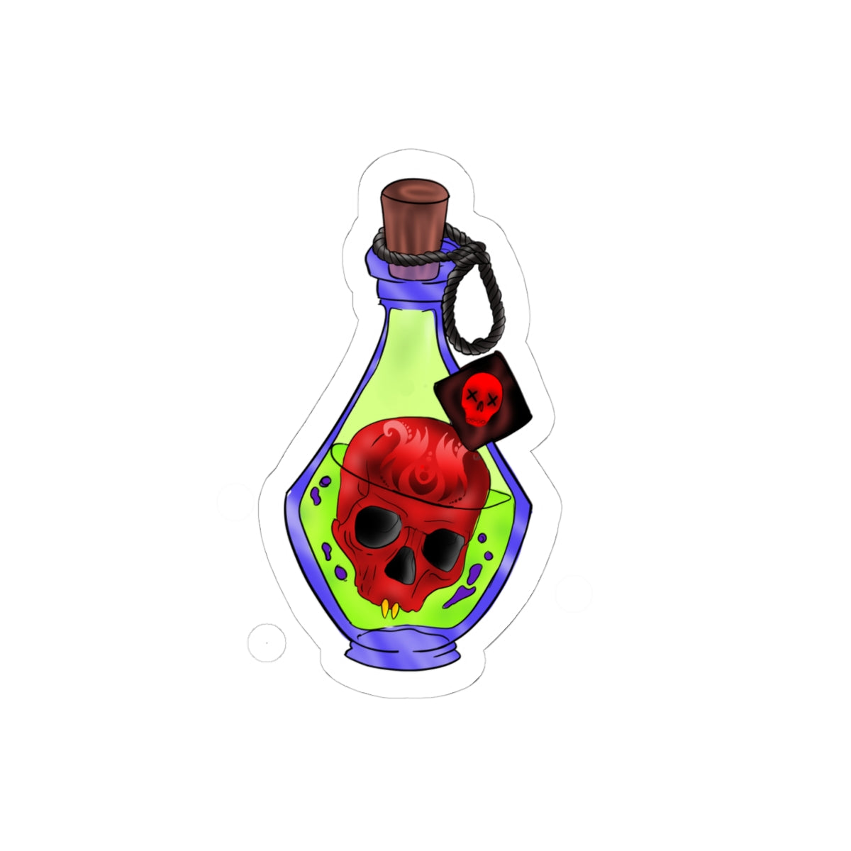 Poison Potion Bottle Skull Sticker | Kiss-Cut Vinyl Sticker