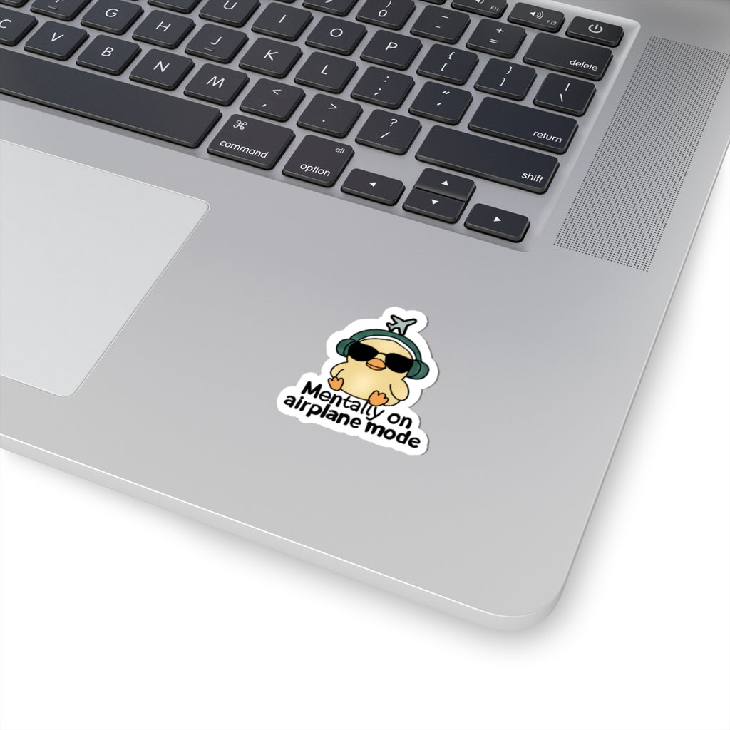 Cute Chick 'Mentally on Airplane Mode' Kiss-Cut Sticker