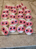 Pink floral earrings